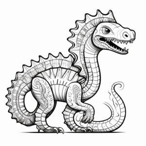 Detailed Amargasaurus Fossil Coloring Pages 3