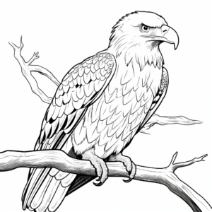 Detailed American Bald Eagle Coloring Page 4