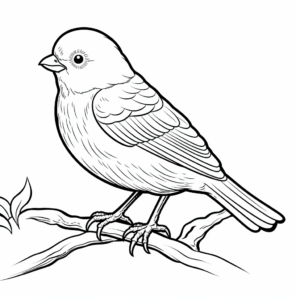 Detailed American Goldfinch Coloring Pages for Grown-ups 2