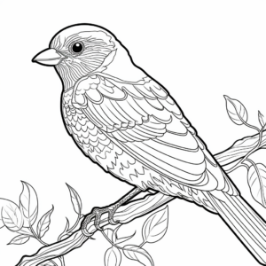 Detailed American Goldfinch Coloring Pages for Grown-ups 4