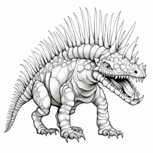 Detailed and Realistic Kentrosaurus Anatomy Coloring Pages 2