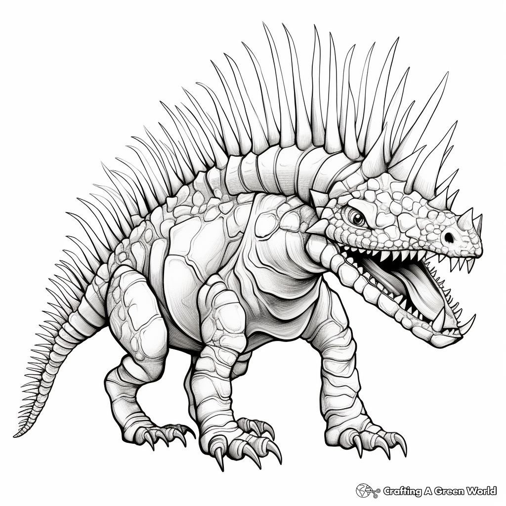 Detailed and Realistic Kentrosaurus Anatomy Coloring Pages 2