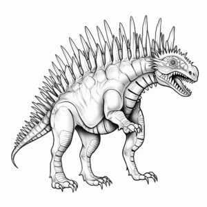 Detailed and Realistic Kentrosaurus Anatomy Coloring Pages 3