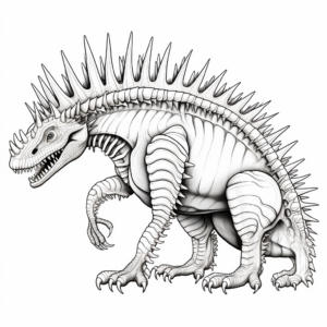 Detailed and Realistic Kentrosaurus Anatomy Coloring Pages 4
