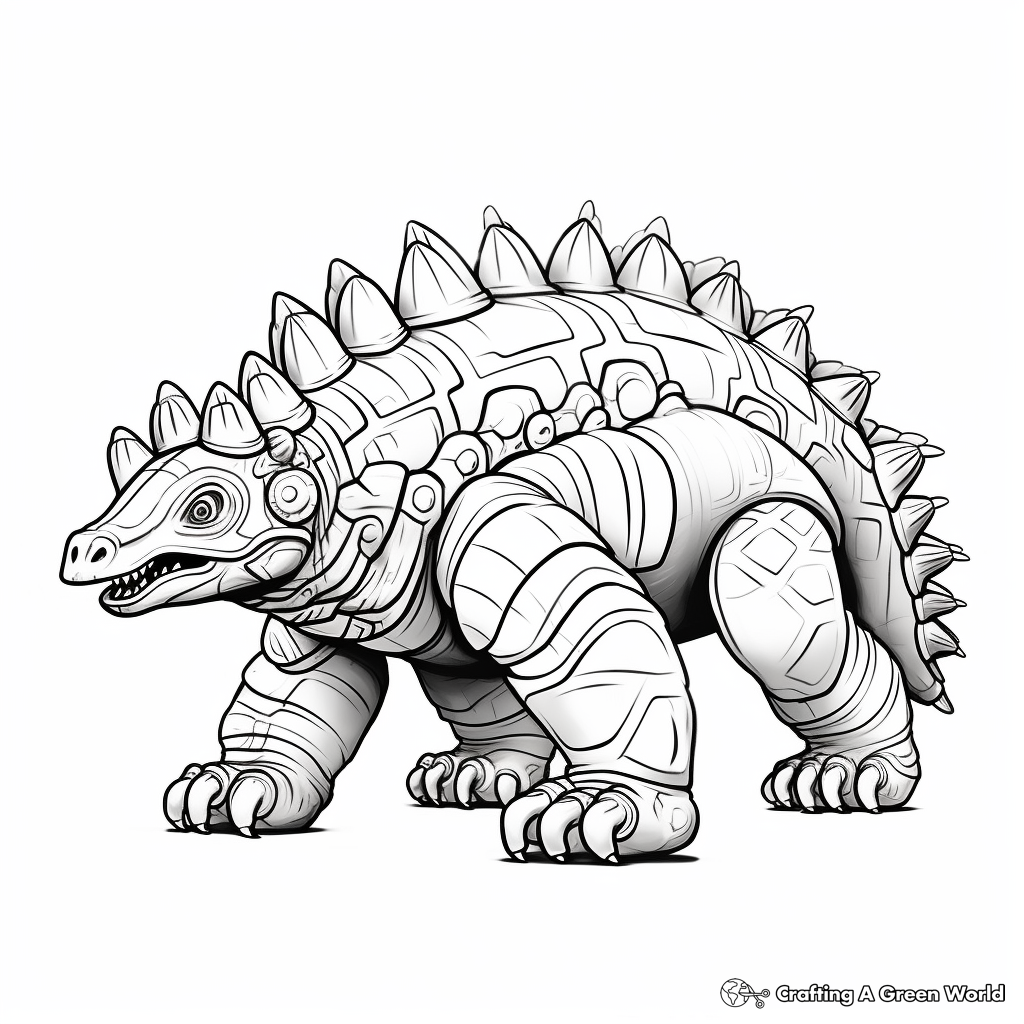 Detailed Ankylosaurus Coloring Pages for Adults 3