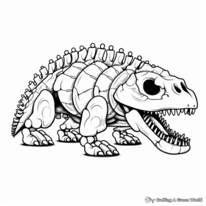 Detailed Ankylosaurus Skeleton Coloring Pages 1