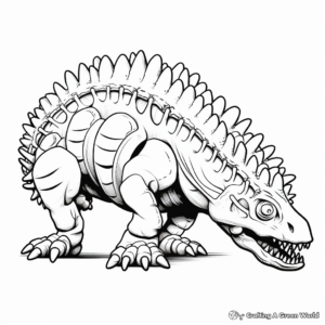 Detailed Ankylosaurus Skeleton Coloring Pages 2