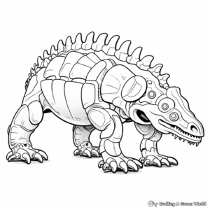 Detailed Ankylosaurus Skeleton Coloring Pages 4
