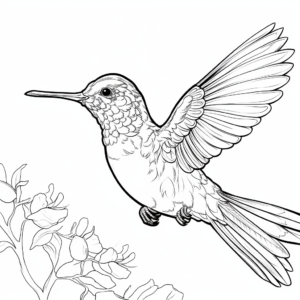 Detailed Anna's Hummingbird Coloring Sheets 2