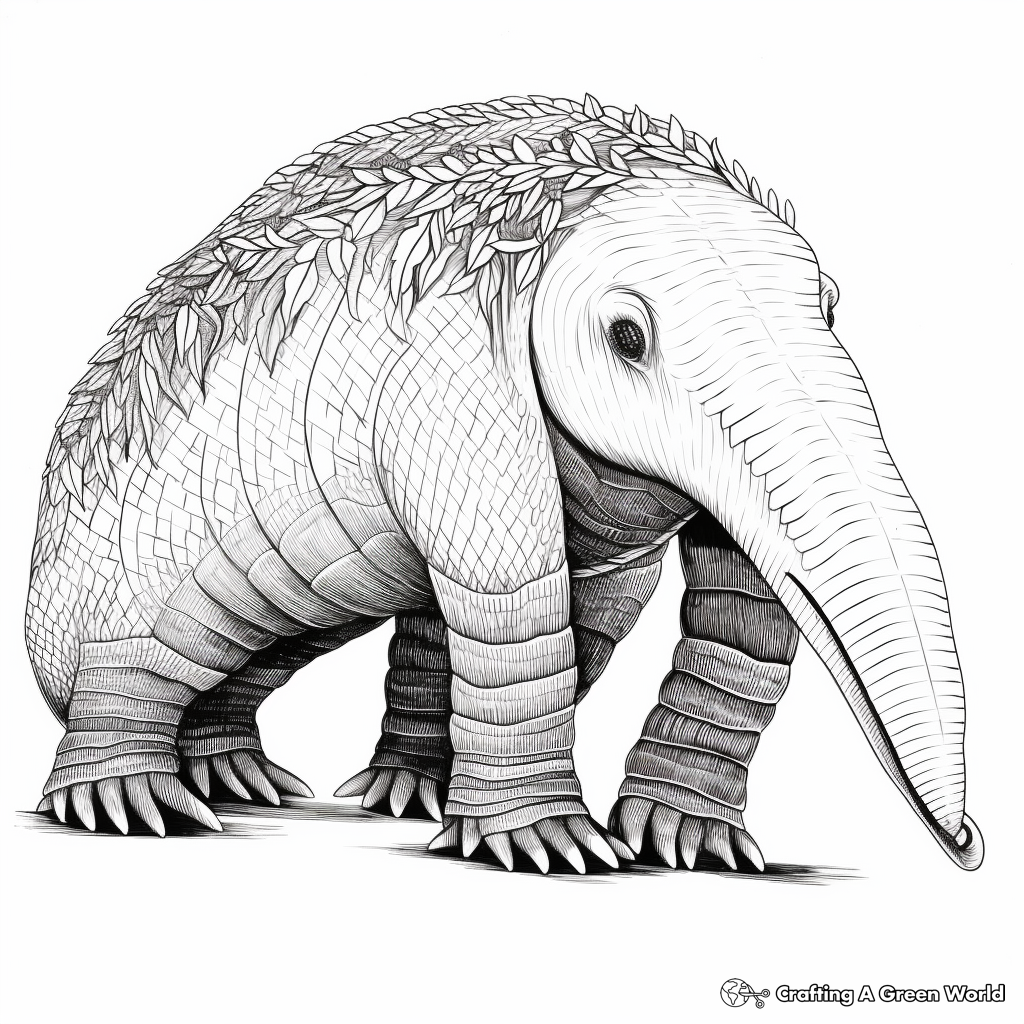 Detailed Anteater Coloring Pages for Adults 2