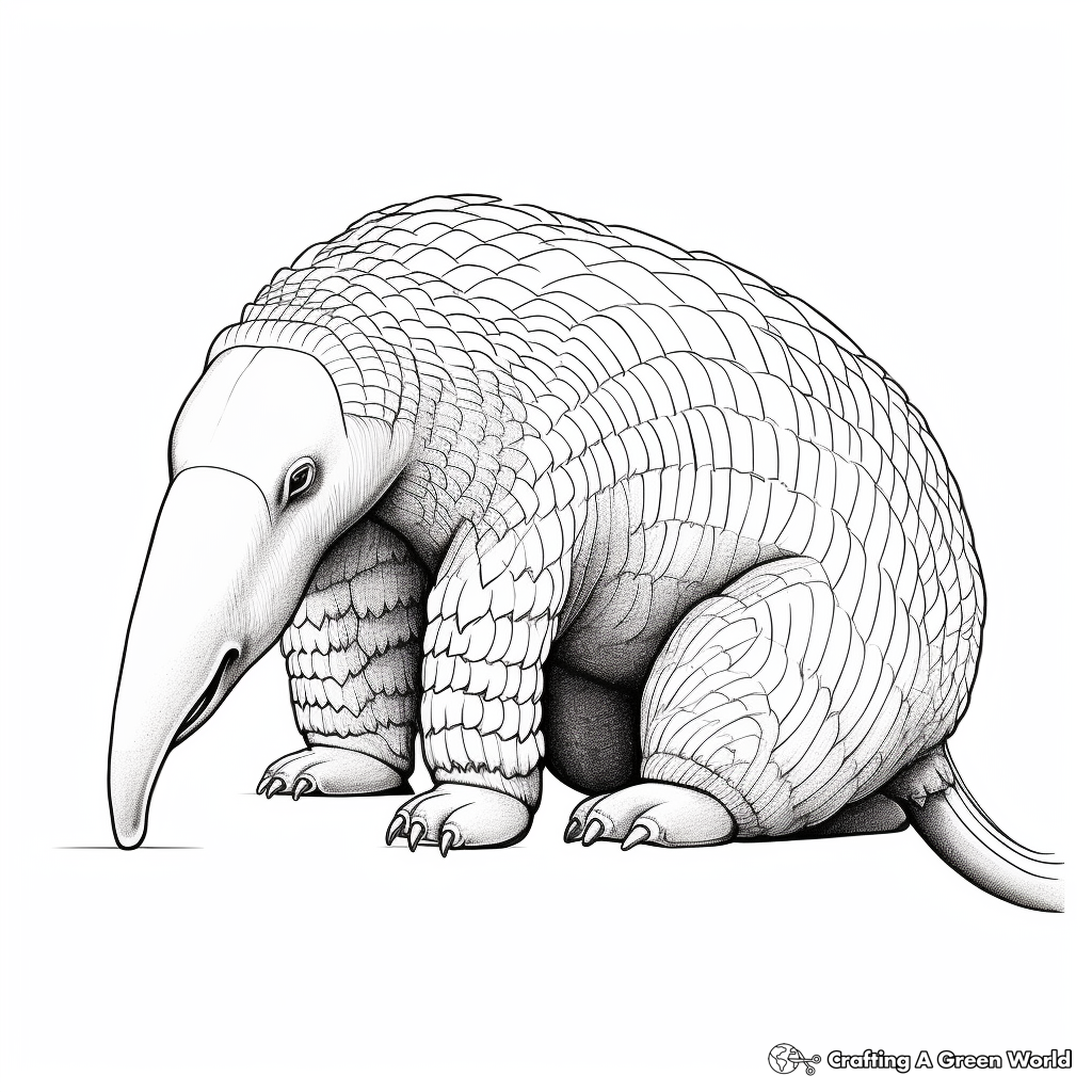Detailed Anteater Coloring Pages for Adults 3