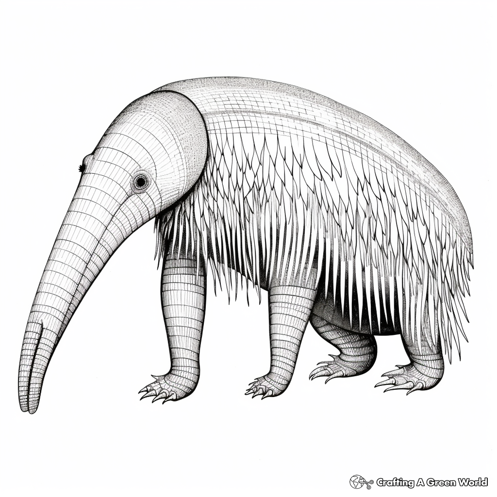 Detailed Anteater Coloring Pages for Adults 4