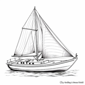Detailed Antique Sailboat Coloring Pages 3
