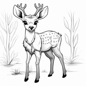 Detailed Antlers Deer Coloring Pages for Adults 1