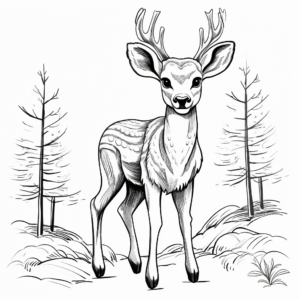 Detailed Antlers Deer Coloring Pages for Adults 4