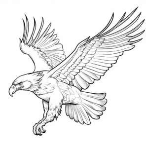 Detailed Aquila Eagle Coloring Pages for Adults 1