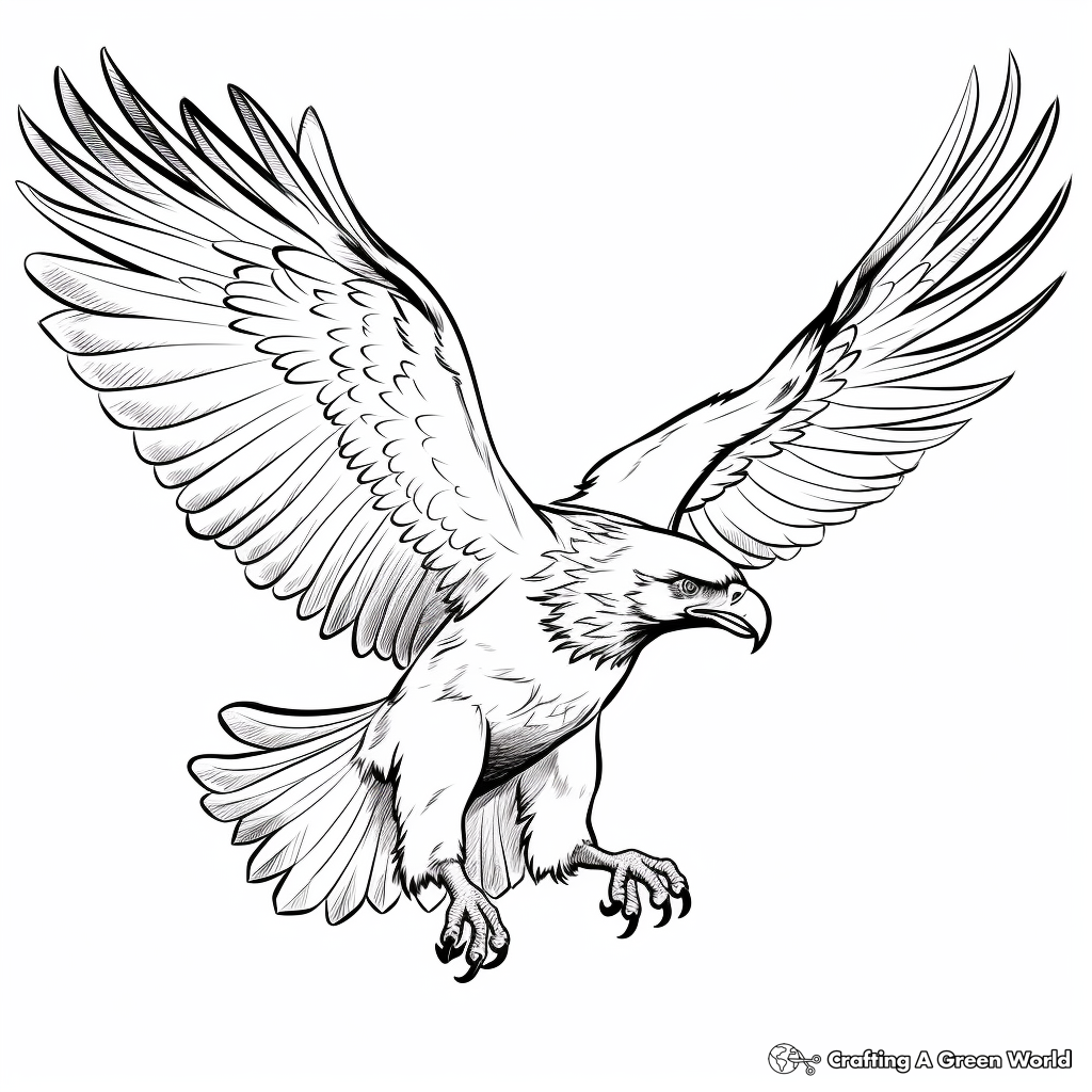 Detailed Aquila Eagle Coloring Pages for Adults 2