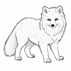 Detailed Arctic Fox Coloring Pages for Adults 4