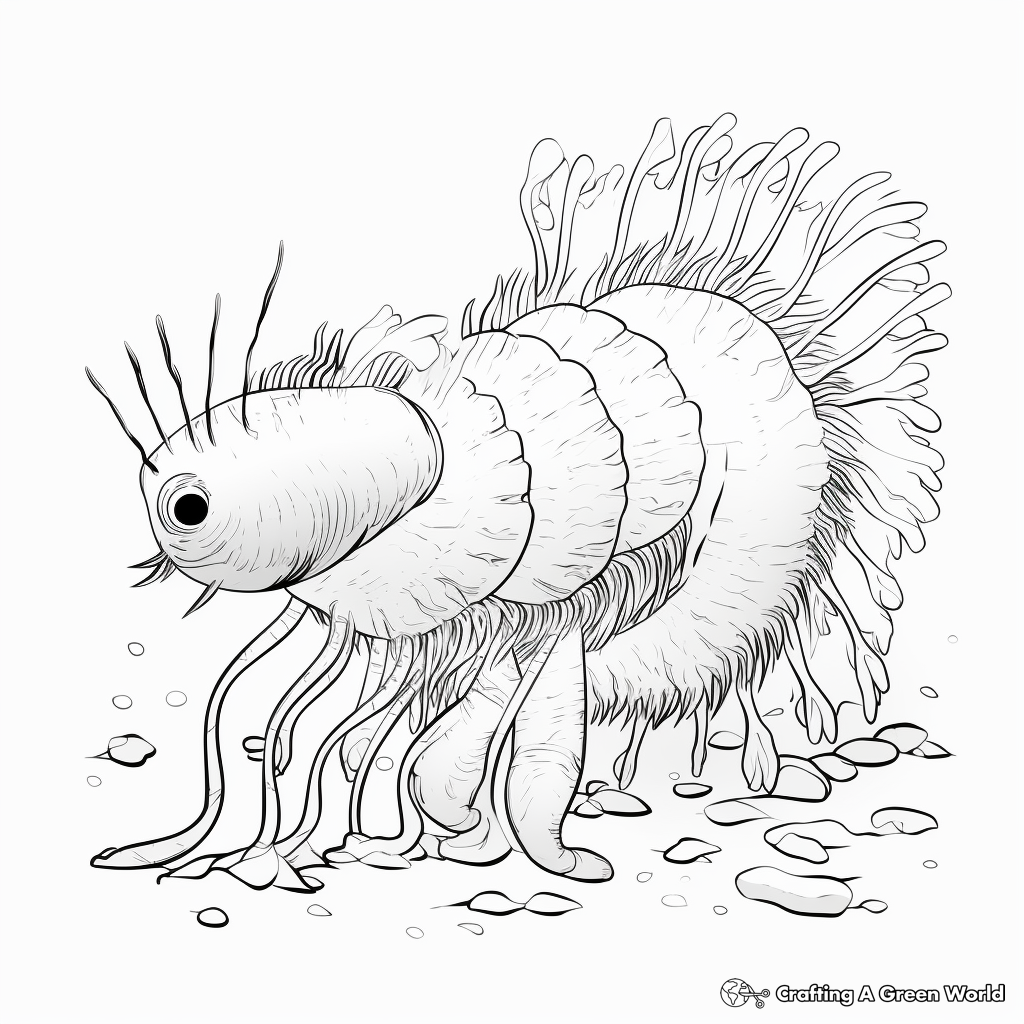 Detailed Arctic Shrimp Coloring Pages for Adults 4