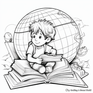 Detailed Atlas Book Coloring Sheets for Adults 2