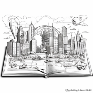 Detailed Atlas Book Coloring Sheets for Adults 3