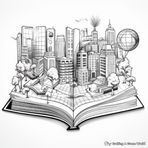 Detailed Atlas Book Coloring Sheets for Adults 4