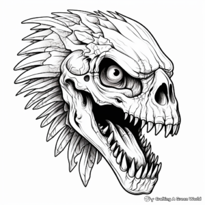 Detailed Atrociraptor Skull Coloring Pages for Adults 1