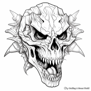 Detailed Atrociraptor Skull Coloring Pages for Adults 2