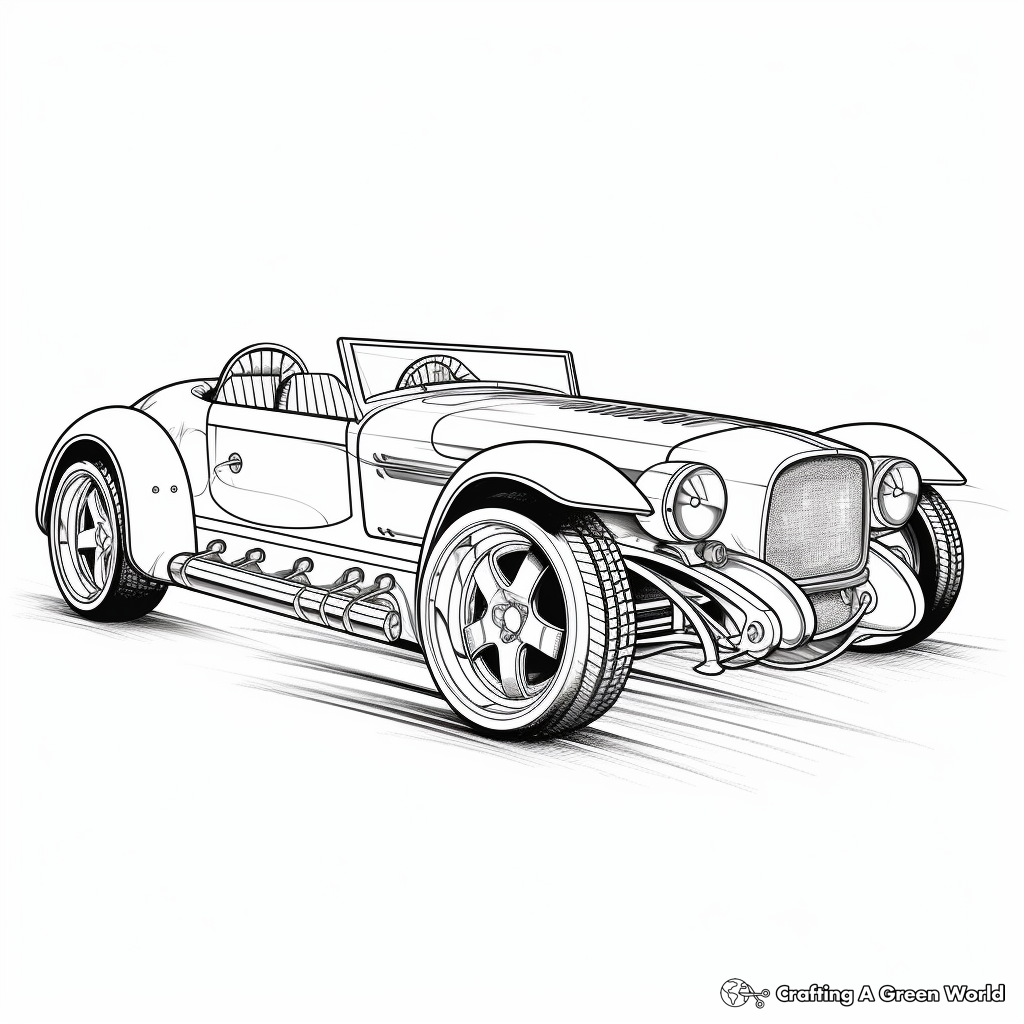 Detailed Autocross Car Coloring Pages for Artists 1