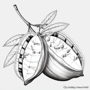 Detailed Avocado Anatomy Coloring Pages 4