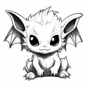 Detailed Baby Bat Cartoon Coloring Pages 2
