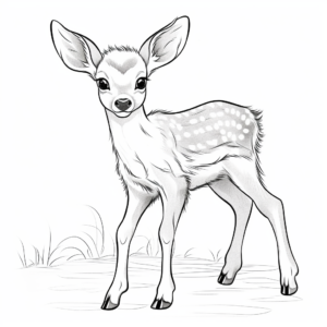 Detailed Baby Deer Coloring Pages for Adults 1
