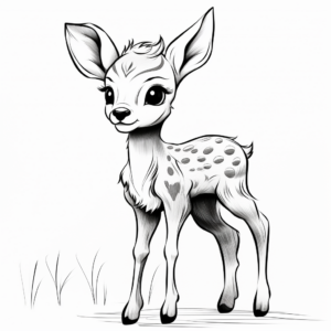 Detailed Baby Deer Coloring Pages for Adults 2
