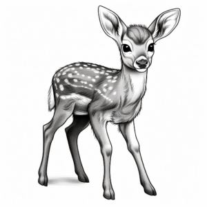 Detailed Baby Deer Coloring Pages for Adults 3