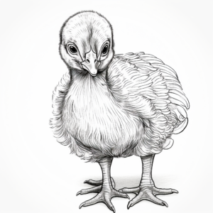 Detailed Baby Turkey Coloring Pages for Adults 2