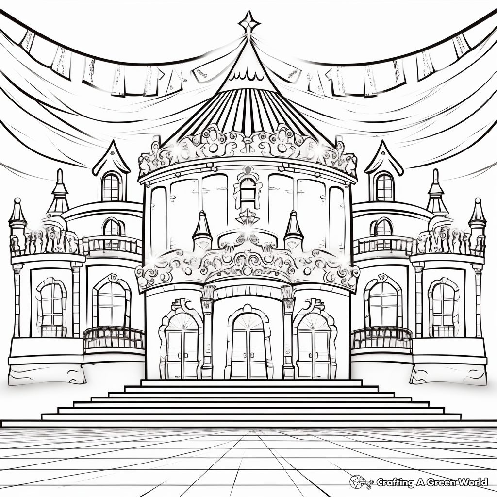 Detailed Ballet Stage Coloring Pages for Adults 2