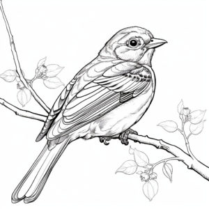 Detailed Baltimore Oriole Coloring Pages 1