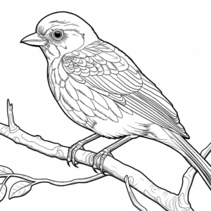 Detailed Baltimore Oriole Coloring Pages 2