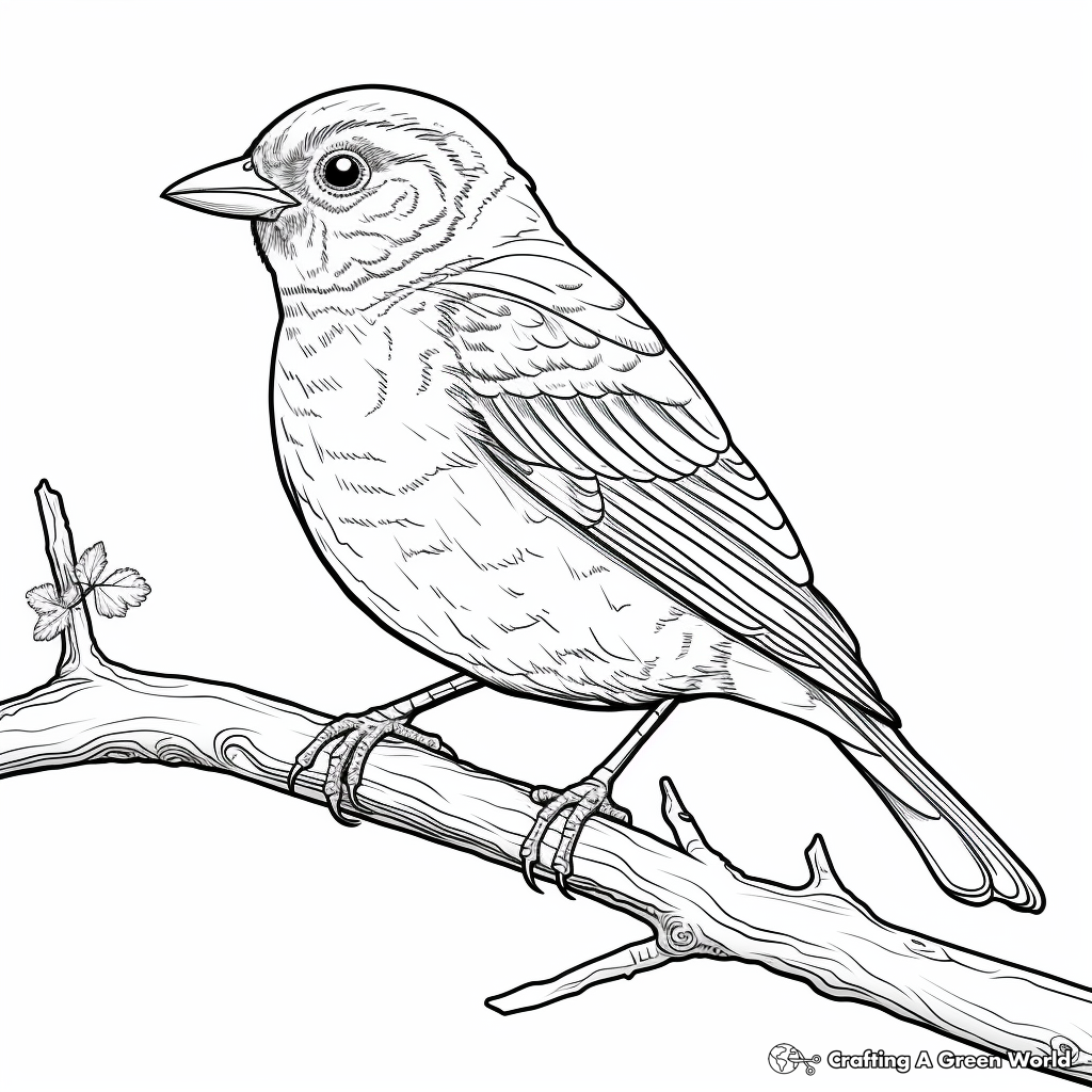 Detailed Baltimore Oriole Coloring Pages 3