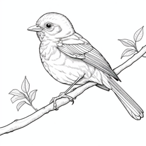Detailed Baltimore Oriole Coloring Pages 4