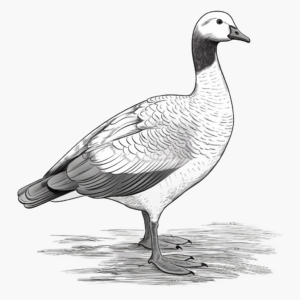 Detailed Barnacle Goose Coloring Pages for Adults 2