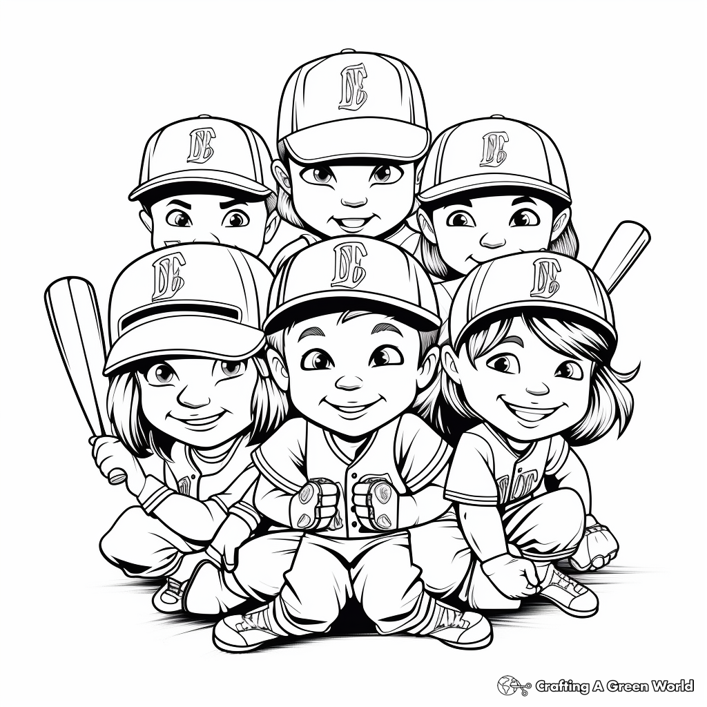 Detailed Baseball Team Logo Coloring Pages for Adults 1