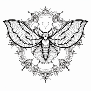 Detailed Bat Mandala Coloring Pages for Adults 2