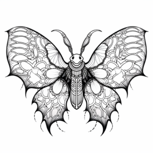 Detailed Bat Mandala Coloring Pages for Adults 4