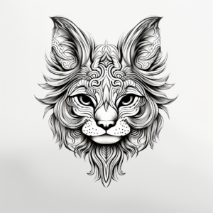 Detailed Bengal Cat Head Coloring Pages 1