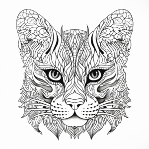 Detailed Bengal Cat Head Coloring Pages 3