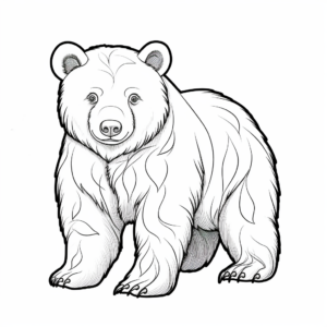 Detailed Black Bear Coloring Pages for Adults 4