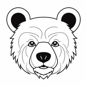 Detailed Black Bear Face Coloring Pages for Adults 2