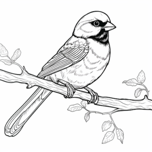 Detailed Black Capped Chickadee Coloring Pages 2