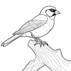 Detailed Black Capped Chickadee Coloring Pages 3